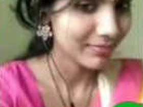 Pretty blonde flaunts her breasts on a video chat