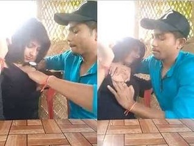 Desi lover pleasures breasts with mouth