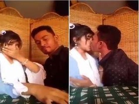 Desi's Private Moments: Passionate Kisses and Chest Presses