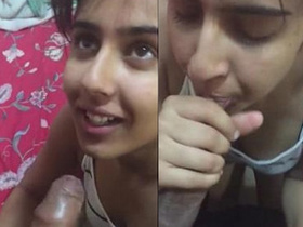 Desi girlfriend gives a blowjob and swallows cum in HD audio