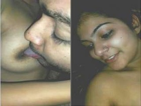 Horny Indian couple indulges in tit sucking