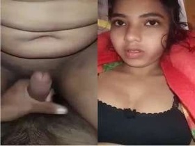 Attractive wife receiving sexual pleasure