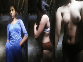 Village girl bares it all in solo striptease video