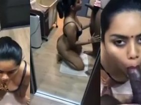 Desi wife gives a mind-blowing blowjob to a coworker in a hotel