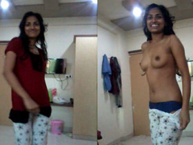 South Indian girl gets naked and shows off her body