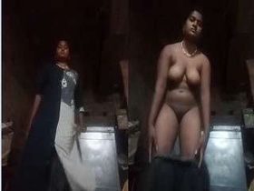 Indian girl strips and flaunts her naked body