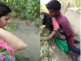 Indian girl enjoys outdoor sex with dark-skinned partner
