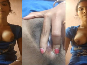 Girl from Dehati flaunts her breasts and vagina on camera