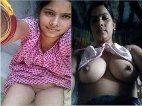 Rural Indian woman displays her vagina