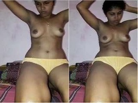 Curvy Sri Lankan wife flaunts her big boobs and shaved pussy