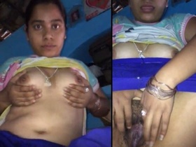 Excited Desi bhabhi flaunts her naked breasts