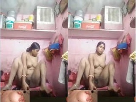 Desi bhabhi flaunts her breasts and pleasures herself