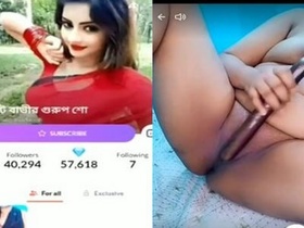 Tango Bhabhi's Nude Pussy with a Big Veggie Display