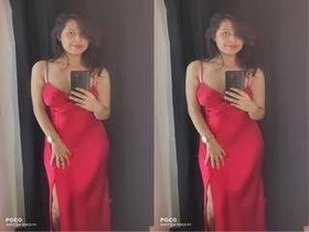 Indian babe Sanjana flaunts her big boobs on video call