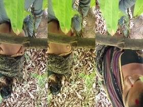 Desi bhabhi's big ass gets filmed outdoors by neighbor in MMS video
