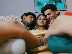 Desi village girl's threesome sex in XXX video