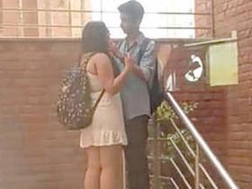 Romantic couple from Delhi University shares intimate moments in the open air