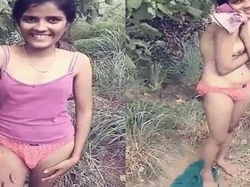 Tamil village girl reveals her sexy boobs in public