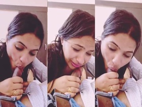 Indian girl gives a seductive oral sex
