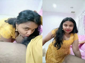 Kruthika, the hot Tamil wife, gives an exclusive amateur blowjob in part 3