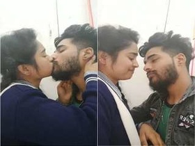 Exclusive Desi couple's intimate kisses