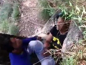 Young Indian couple gets caught having outdoor sex and flees