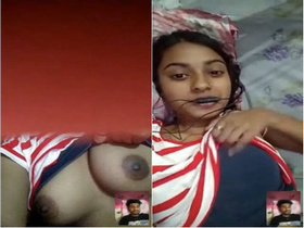 Amateur Indian girl flaunts her cute boobs on social media