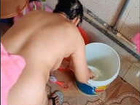 Desi Bhabhi's private bathing session caught on camera