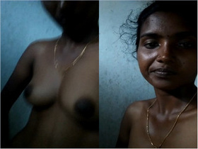 Indian amateur Tamil bhabhi flaunts her boobs and pussy in part 1