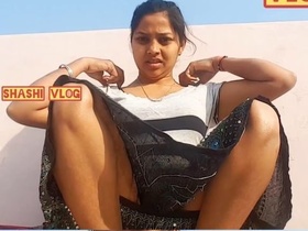 Shashi's morning oil massage for her massive boobs