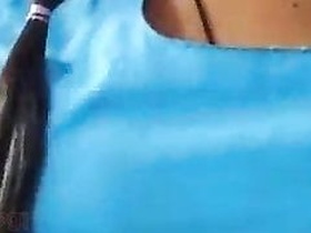 Naughty student plays with her big tits in class and gets caught