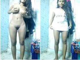 Indian babe flaunts her boobs and pussy in part 2 of the video