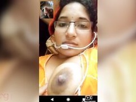 Indian mom with big breasts gets naughty on video call