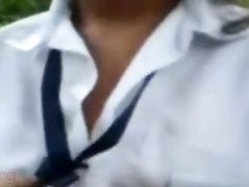 A couple enjoys outdoor sex in front of a camera