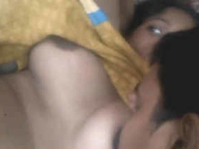 Tamil girl's big boobs sucked hard in steamy video