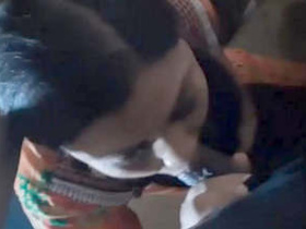 Night-time Indian girl gives blowjob