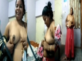 Auntie's sexy selfies in a video of wardrobe change