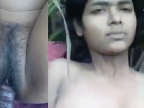 Outdoor sex between a tribal Indian woman and a guy