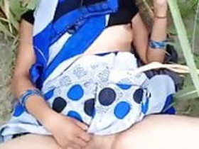 Indian wife and aunt have outdoor sex