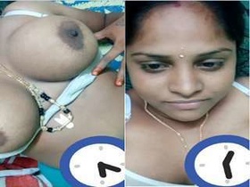 Desi bhabhi's first time on camera with her ample breasts on display