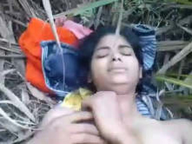 Indian couple enjoys outdoor sex in the woods