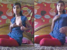 Indian girl flaunts her breasts in a steamy online video