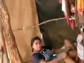Indian couple has sex in tent