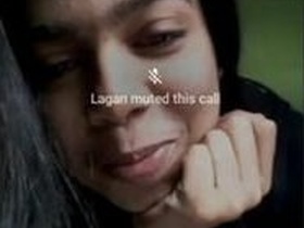 An attractive Indian woman displays her bare body on video call