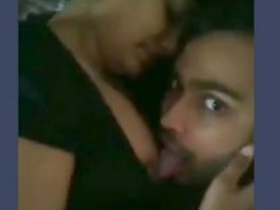 Indian wife's big breasts get sucked by her husband