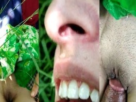 Desi girl enjoys pussy fucking outdoors in MMS