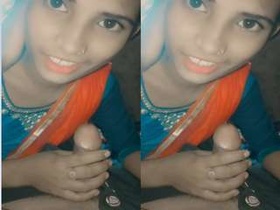 Exclusive amateur video of cute Indian girl giving blowjob