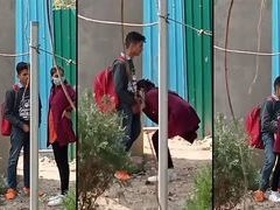 Indian teenager pleasures herself on campus and gets caught on camera