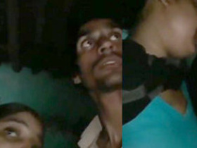 Desi Bhabi sucks boobs of lover in village affair, afraid of being caught