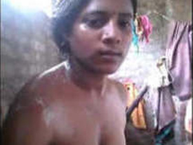 College girl gets naked and soaps up in the shower